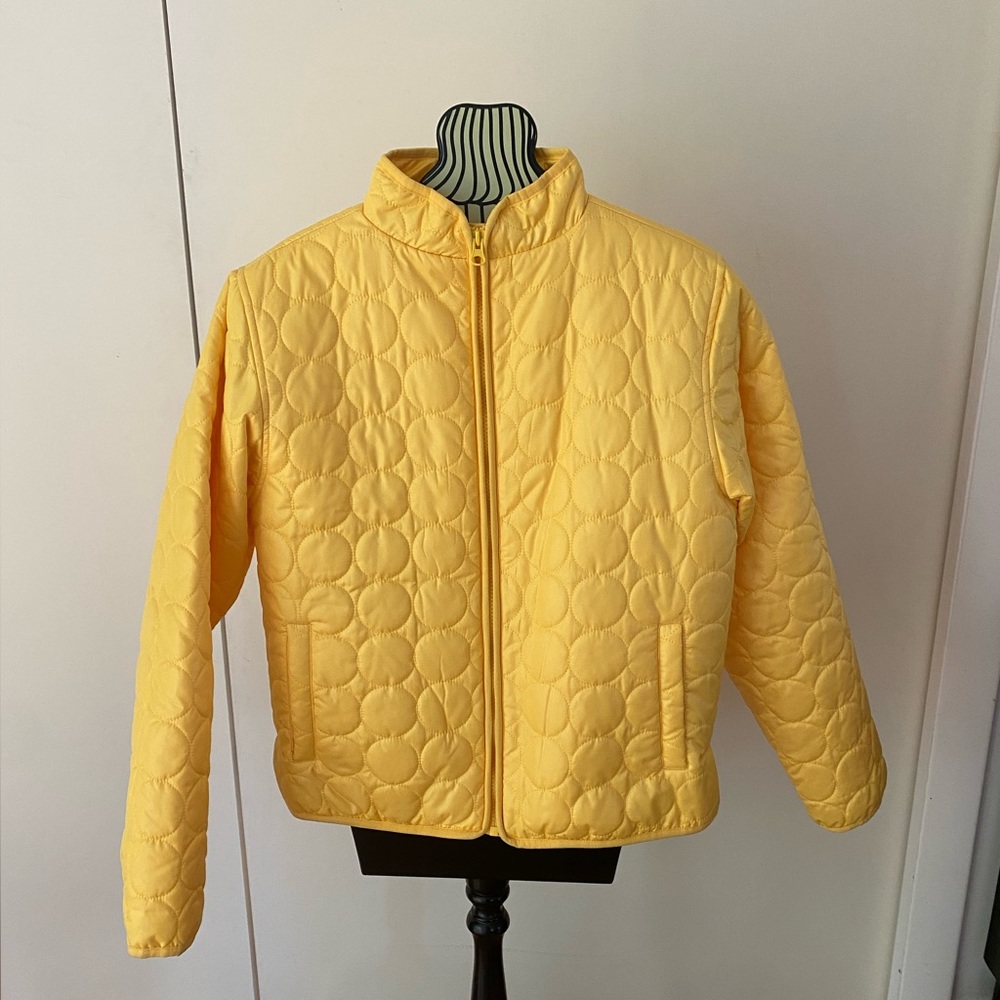 Worn once yellow light weight kids XXL lightweight fleece lined jacket